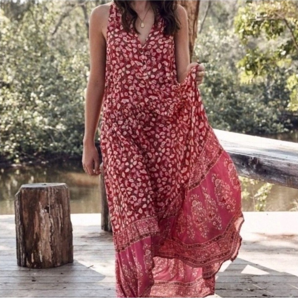 Spell Vibrant Pink Red Maxi Dress - Picture 2 of 5